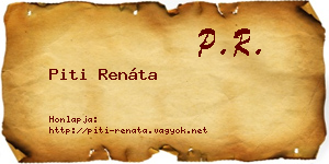 Piti Renáta névjegykártya